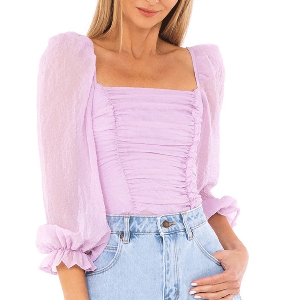 ASTR The Label Tonina Ruched Blouse